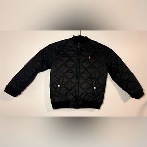 Polo Ralph Lauren Jacket Quilted Collar Zip-up Black Size 5